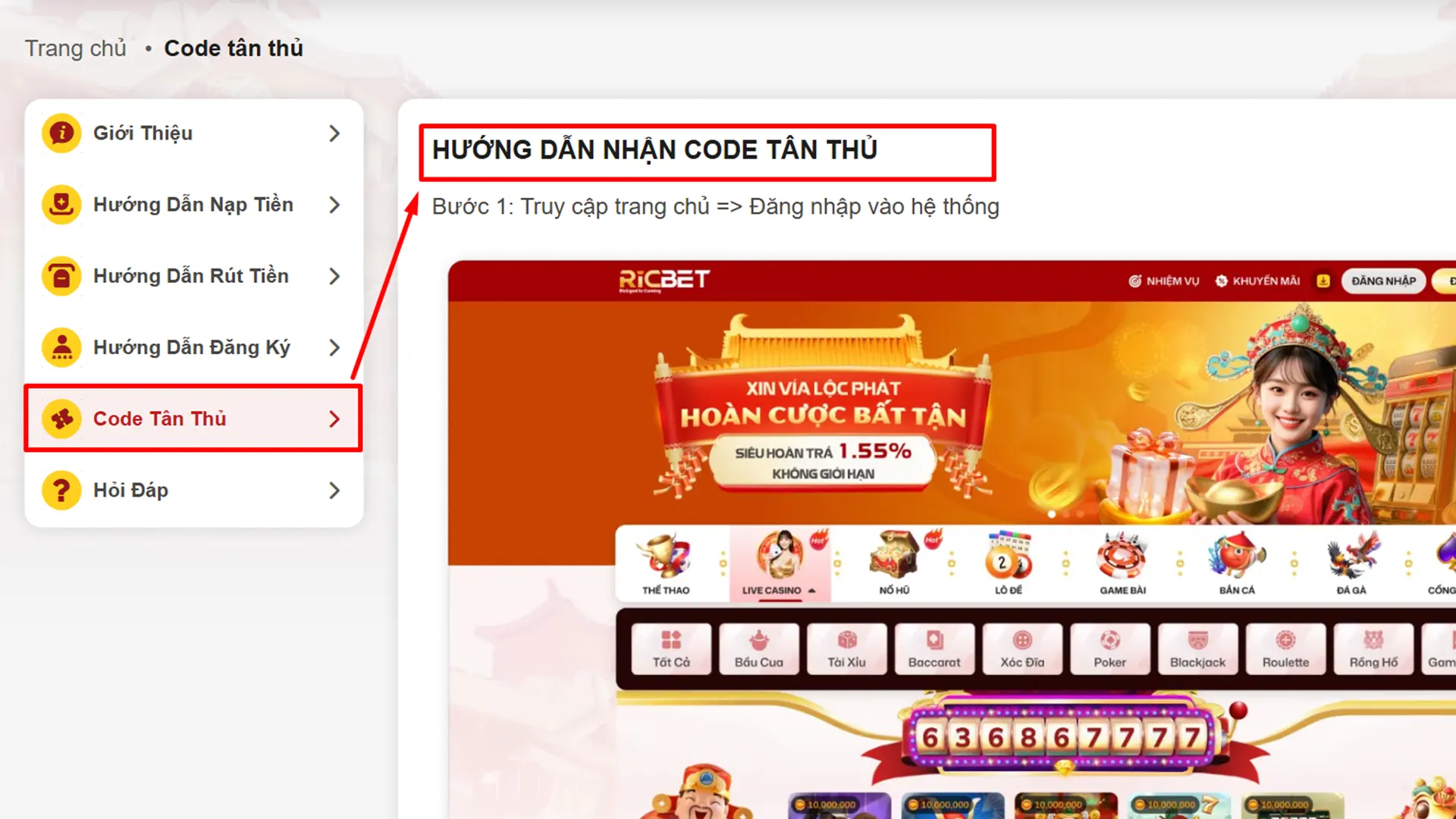 Hướng dẫn nhận code Tân Thủ